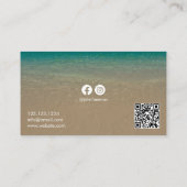 Carte De Visite Photographe élégant de Blue Beach Waves (Dos)