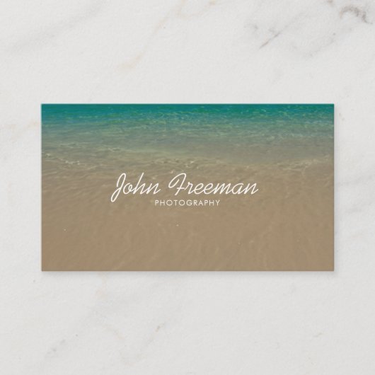 Carte De Visite Photographe élégant de Blue Beach Waves (Devant)