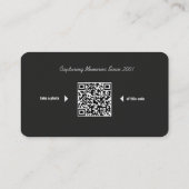 Carte De Visite Photographe élégant de professionnel de noir et (Dos)