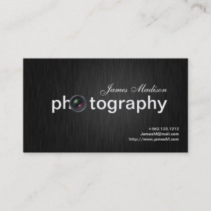 Carte De Visite Photographe élégant de professionnel de noir et