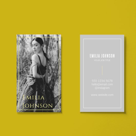 Carte De Visite Photographe élégant et tendance noir et blanc