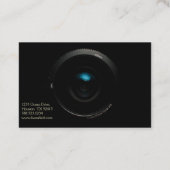 Carte De Visite Photographe Élégant Lentille de caméra noire (Dos)