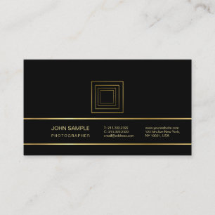 Carte De Visite Photographe Élégant Photographie Style Gold Look