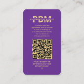 Carte De Visite Photographe élégant Royal Purple Moderne (Dos)