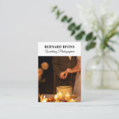 Carte De Visite Photographe élégant Simple médias sociaux Code QR (Debout devant)