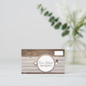 Carte De Visite Photographe en bois élégant (Debout devant)