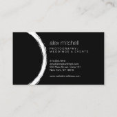 Carte De Visite Photographe en cercle blanc minimal (Dos)