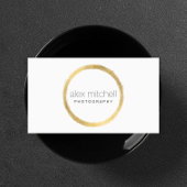 Carte De Visite Photographe en cercle en or Faux minimal