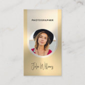 Carte De Visite Photographe en faux teint d'or (Devant)