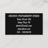 Carte De Visite Photographe et objectif de caméra d'affaires de (Dos)