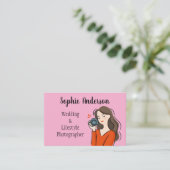 Carte De Visite photographe fille mignonne dessinée avec peintures (Debout devant)