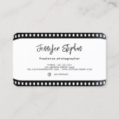 Carte De Visite Photographe FilmRoll Photo QR Code initial unique (Dos)
