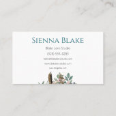 Carte De Visite Photographe Floral Camera Mariage aquarelle (Dos)