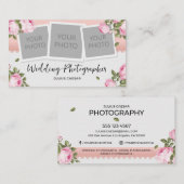 Carte De Visite Photographe Floral Élégant Mariage (Devant / Derrière)
