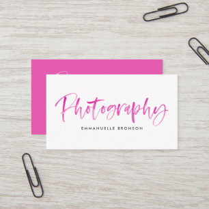 Carte De Visite Photographe fuchsia de lettrage de brosse