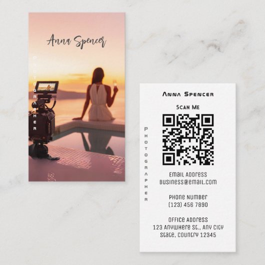 Carte De Visite Photographe Full Simple (Devant / Derrière)