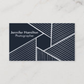 Carte De Visite Photographe géométrique Abstrait bleu foncé (Devant)
