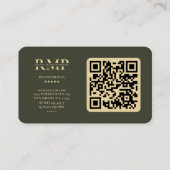 Carte De Visite Photographe Gold Camera Lens Armée Vert moderne (Dos)