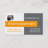 Photographe gris, blanc, orange accrocheur aux yeu