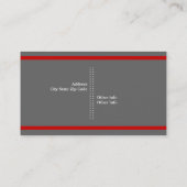 Carte De Visite Photographe gris, blanc, rouge attirant l'oeil (Dos)