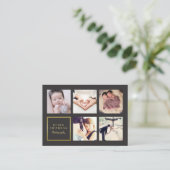 Carte De Visite Photographe Gris Gold Photo Collage (Debout devant)