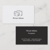 Carte De Visite Photographe indépendant de griffonnage décontracté (Devant / Derrière)