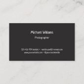 Carte De Visite Photographe indépendant de griffonnage décontracté (Dos)