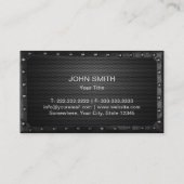 Carte De Visite Photographe Industrielle Metal foncé Photographie (Dos)