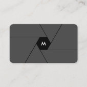 Carte De Visite Photographe initial gris foncé Shutter Lens modern (Devant)