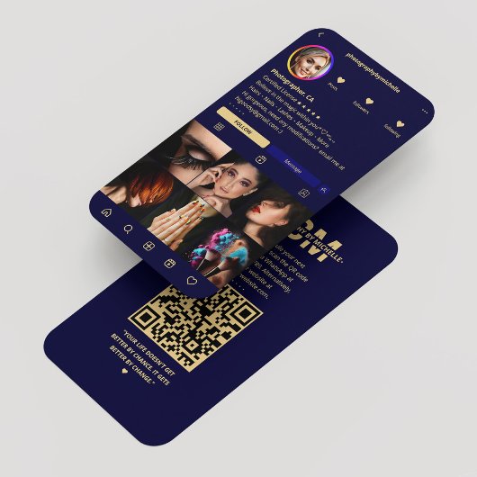 Carte De Visite Photographe Instagram Midnight Blue Modern