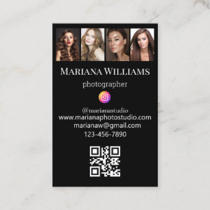 Carte De Visite photographe instagram photos collage code qr