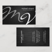 Carte De Visite Photographe lisse de professionnel de monogramme (Devant / Derrière)