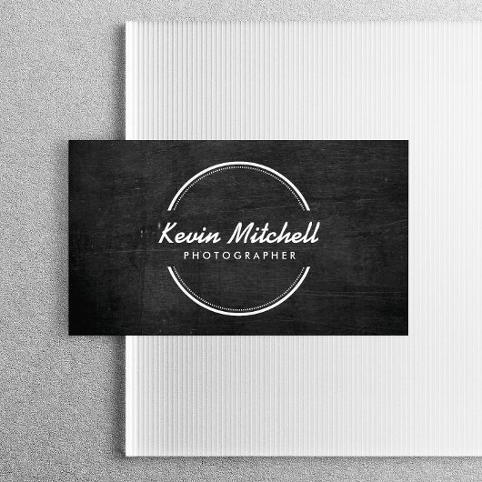 Carte De Visite Photographe, logo photo sur bois noir