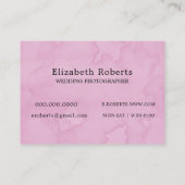 Carte De Visite Photographe Mariage Chic Pink (Dos)