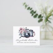 Carte De Visite Photographe Mariage Chic Pink (Debout devant)