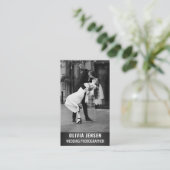 Carte De Visite Photographe mariage Code QR vertical Médias sociau (Debout devant)