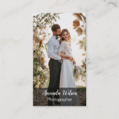 Carte De Visite Photographe mariage Floral Photo QR Code (Devant)