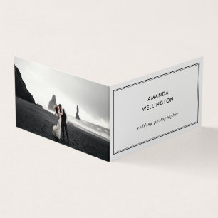 Carte De Visite Photographe Mariage minimaliste moderne photo plié