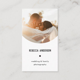 Carte De Visite Photographe Mariage minimaliste moderne photo rond