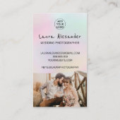 Carte De Visite Photographe mariage moderne pastel floral 2 photo (Dos)