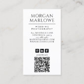 Carte De Visite Photographe Mariage moderne photo (Dos)