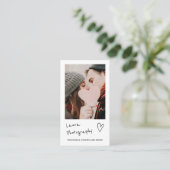 Carte De Visite Photographe mariage moderne script 2 photo collage (Debout devant)