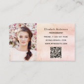 Carte De Visite Photographe mariage pampas herbe code QR (Dos)