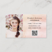 Carte De Visite Photographe mariage pampas herbe code QR (Dos)