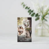 Carte De Visite Photographe mariage Photo Télécharger QR Code Boho (Debout devant)