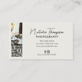 Carte De Visite Photographe mariage Photo Télécharger QR Code Boho (Dos)