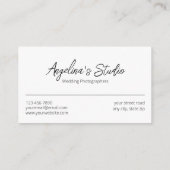 Carte De Visite Photographe Mariage professionnel (Dos)