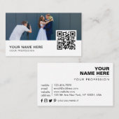 Carte De Visite Photographe mariage | Vidéographe | Code DJ QR (Devant / Derrière)