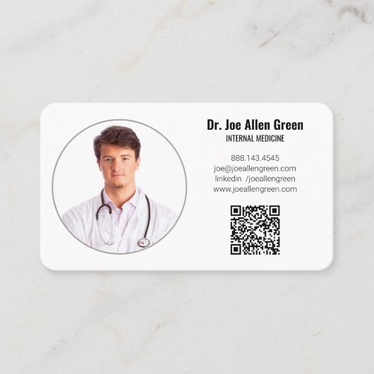Carte De Visite Photographe Médicale moderne Code QR 👩 minimalist (Devant)