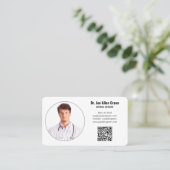 Carte De Visite Photographe Médicale moderne Code QR 👩 minimalist (Debout devant)
